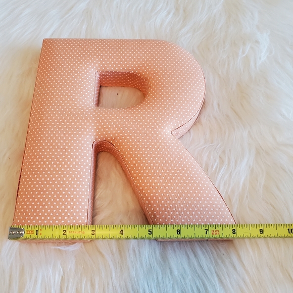 Anthropologie Padded Monogram Orange R Wall Decor - Picture 7 of 7